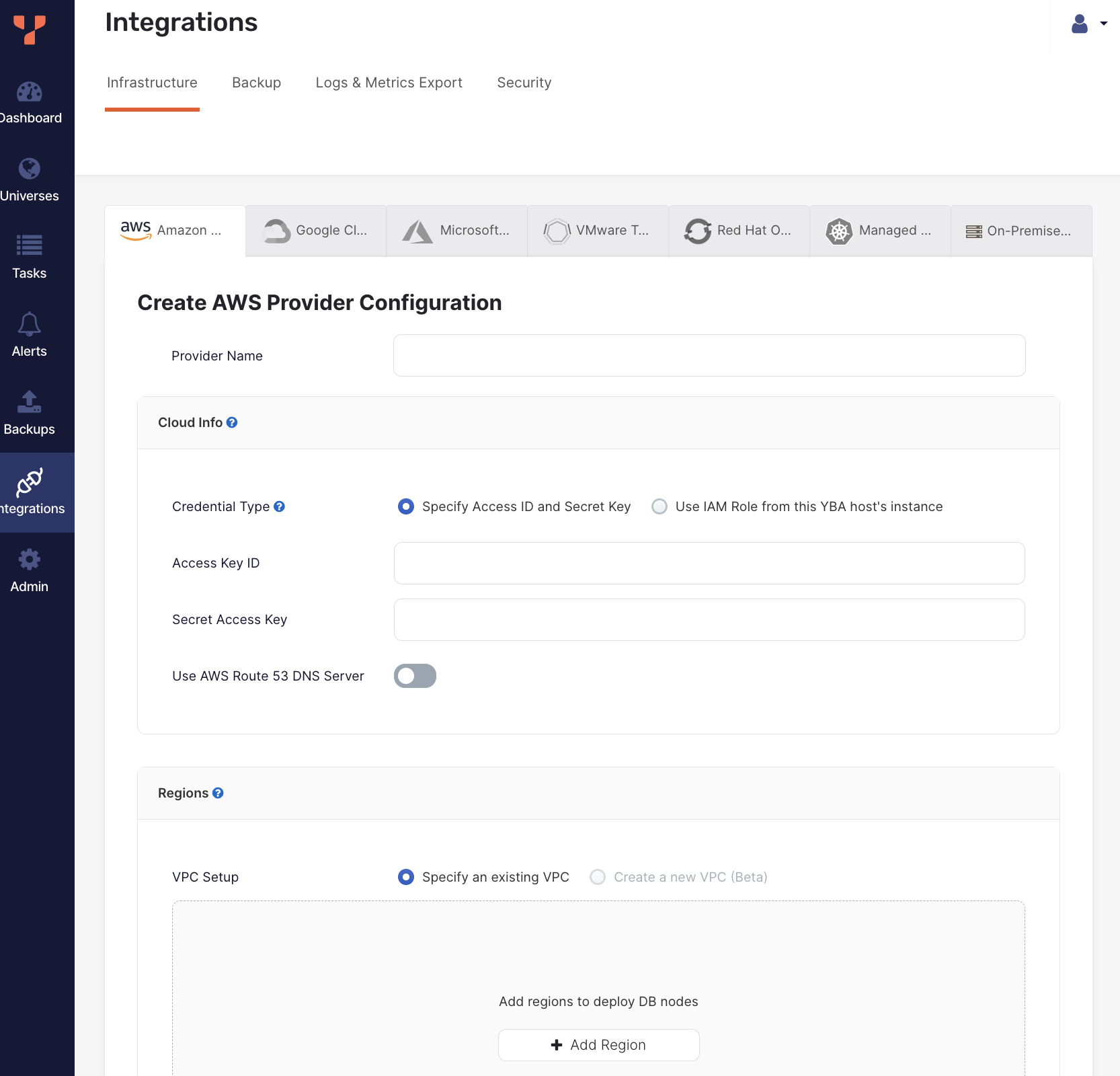 Create AWS provider Create AWS provider